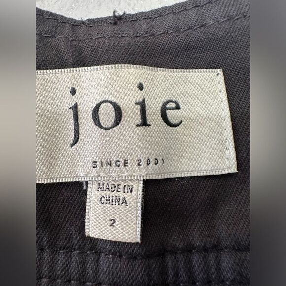 JOIE Lagos Cropped Cotton Pants In Black Caviar Size 2 - Picture 15 of 16